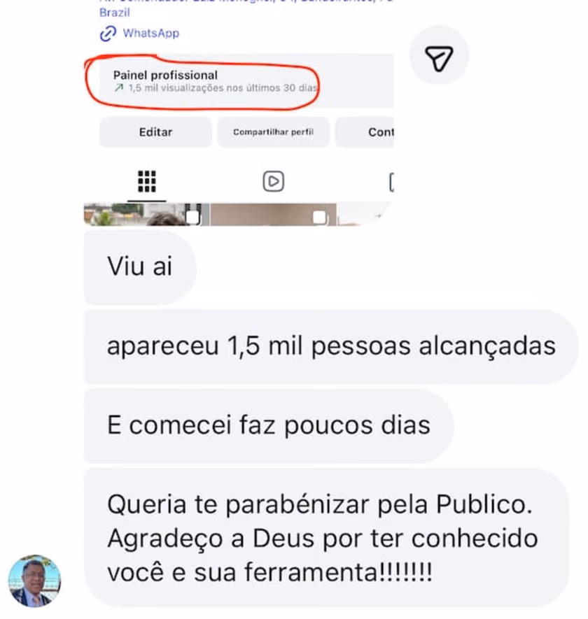 1,5 mil pessoas alcançadas em poucos dias