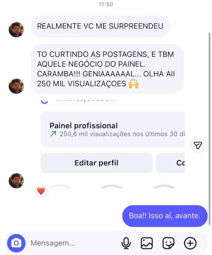250 mil visualizações em 30 dias