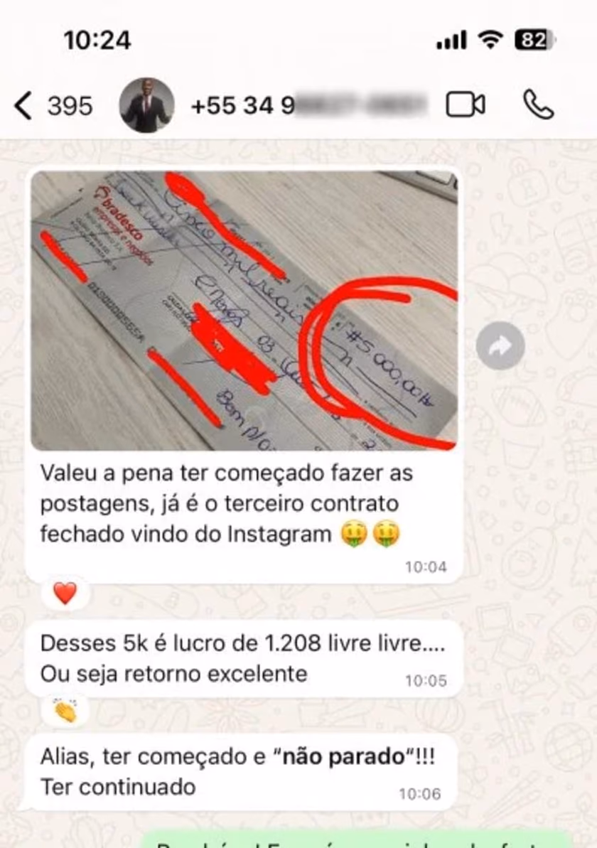 3º contrato fechado vindo do Instagram